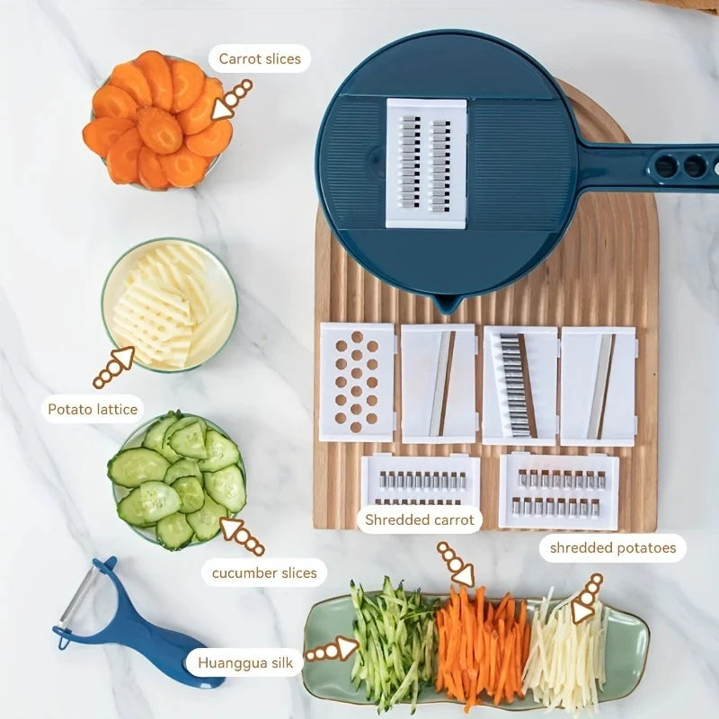 Cortador de Legumes 9 em 1 Multifuncional | Fatiador Profissional para Cozinha