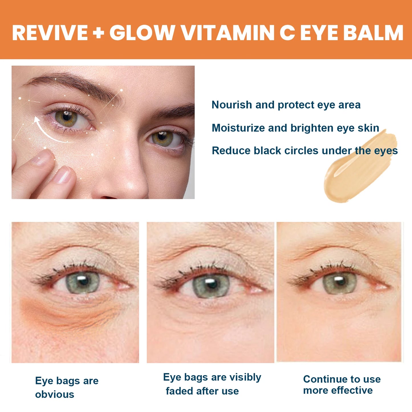 Bálsamo de Olhos com Vitamina C | Remove Olheiras, Bolsas e Linhas Finas