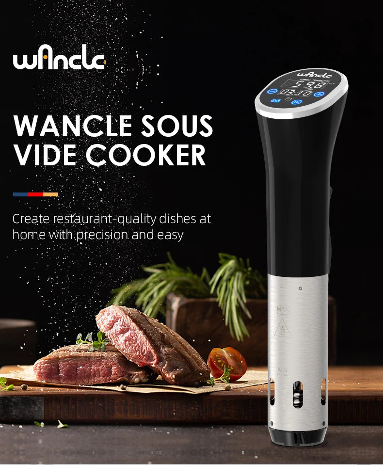 Sous Vide Wancle 1100W LCD - Circulador Imersão Cozinha Precisão IPX7 Impermeável Display Digital