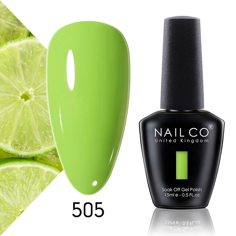 Verniz Gel NAILCO 15ml Série Vermelho Escuro – Cores Glitter UV Manicure Profissional Semi-Permanente