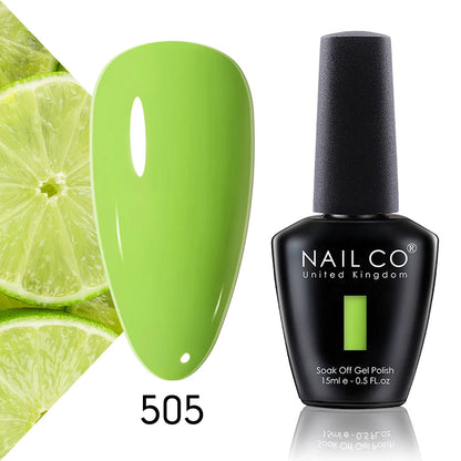 Verniz Gel NAILCO 15ml Série Vermelho Escuro – Cores Glitter UV Manicure Profissional Semi-Permanente