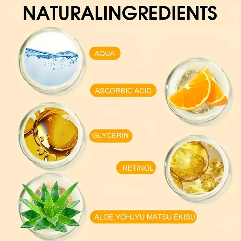 Sérum Facial Vitamina C Remove Rugas – Lifting Firmeza Suaviza Linhas Finas Anti-Idade Essência Branqueamento Ilumina Pele
