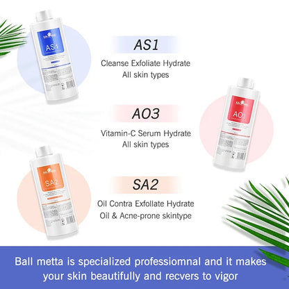 Kit Aqua Peel Premium 3 Soros 400ml Limpeza Facial Profissional Hidratação Esfoliação Tratamento Spa Casa