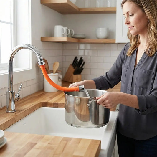 Extensor Torneira Flexível 360º Silicone - Tubo Alongador Rotável | 20/30/50cm