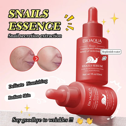 Conjunto BIOAQUA Caracol Anti-Idade | Sérum, Creme de Olhos e Hidratante Iluminador