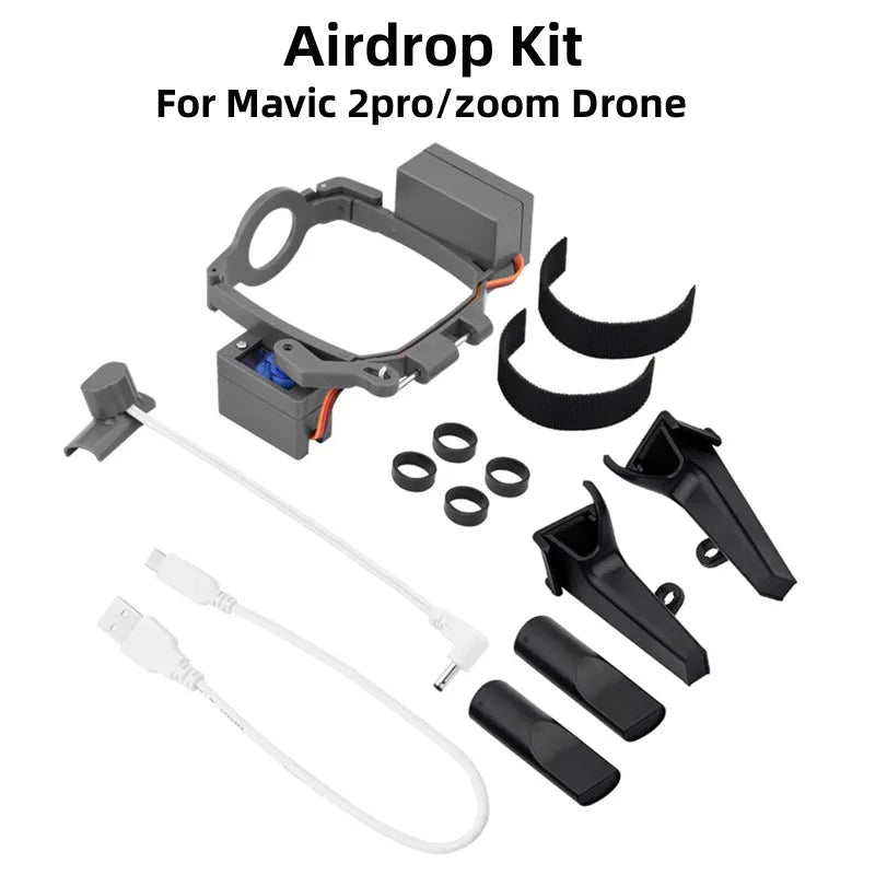 Sistema de Lançamento Airdrop com Servo Switch, Controlo de Longo Alcance e Paraquedas, com Trem de Aterragem para DJI Mavic Pro 1 / Mavic 2 Zoom Pro – Acessórios
