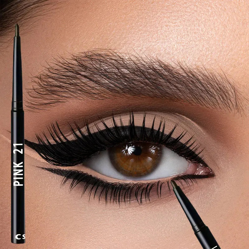 Kit 10 Lápis Delineador Preto Longa Duração – À Prova de Água Suor Não Borra Rotativo Fácil Maquilhagem Olhos