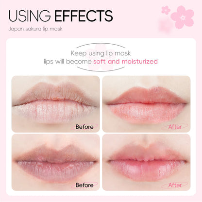 Máscara Labial LAIKOU 5/10pcs - Hidratação Profunda Reparadora Anti-Rugas Lábios