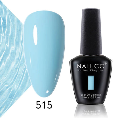 Verniz Gel NAILCO 15ml Série Vermelho Escuro – Cores Glitter UV Manicure Profissional Semi-Permanente