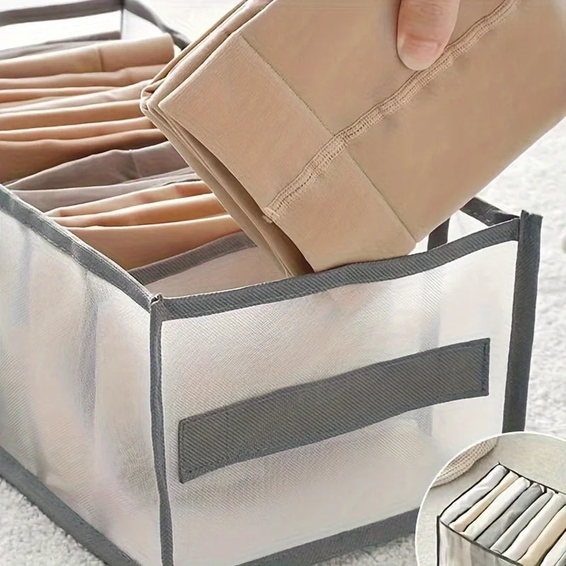 Organizador Roupeiro Dobrável 7 Compartimentos - Divisor Armário Lavável Jeans T-Shirts Roupa