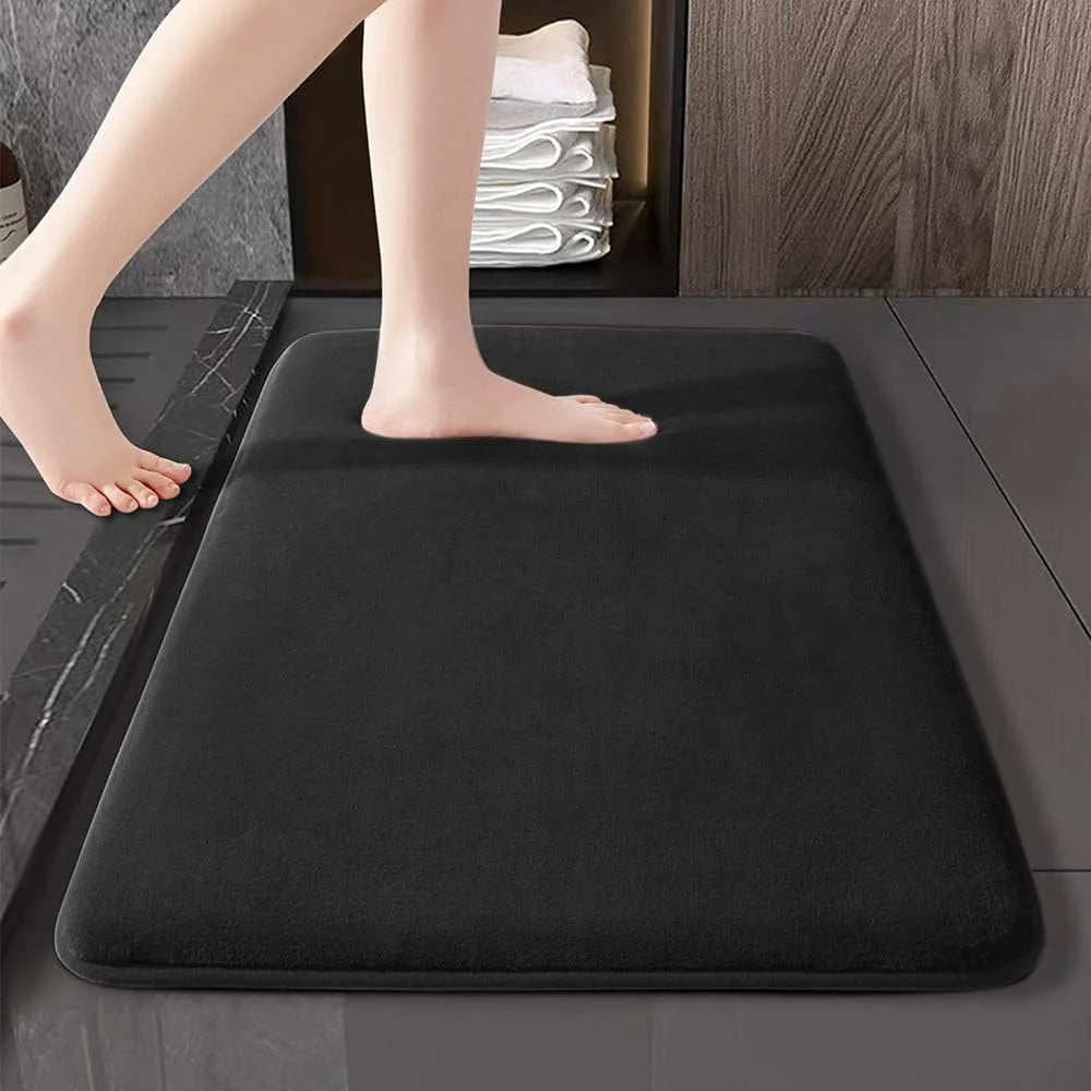 Tapete de Banho Super Absorvente Antiderrapante | Veludo Coral Premium