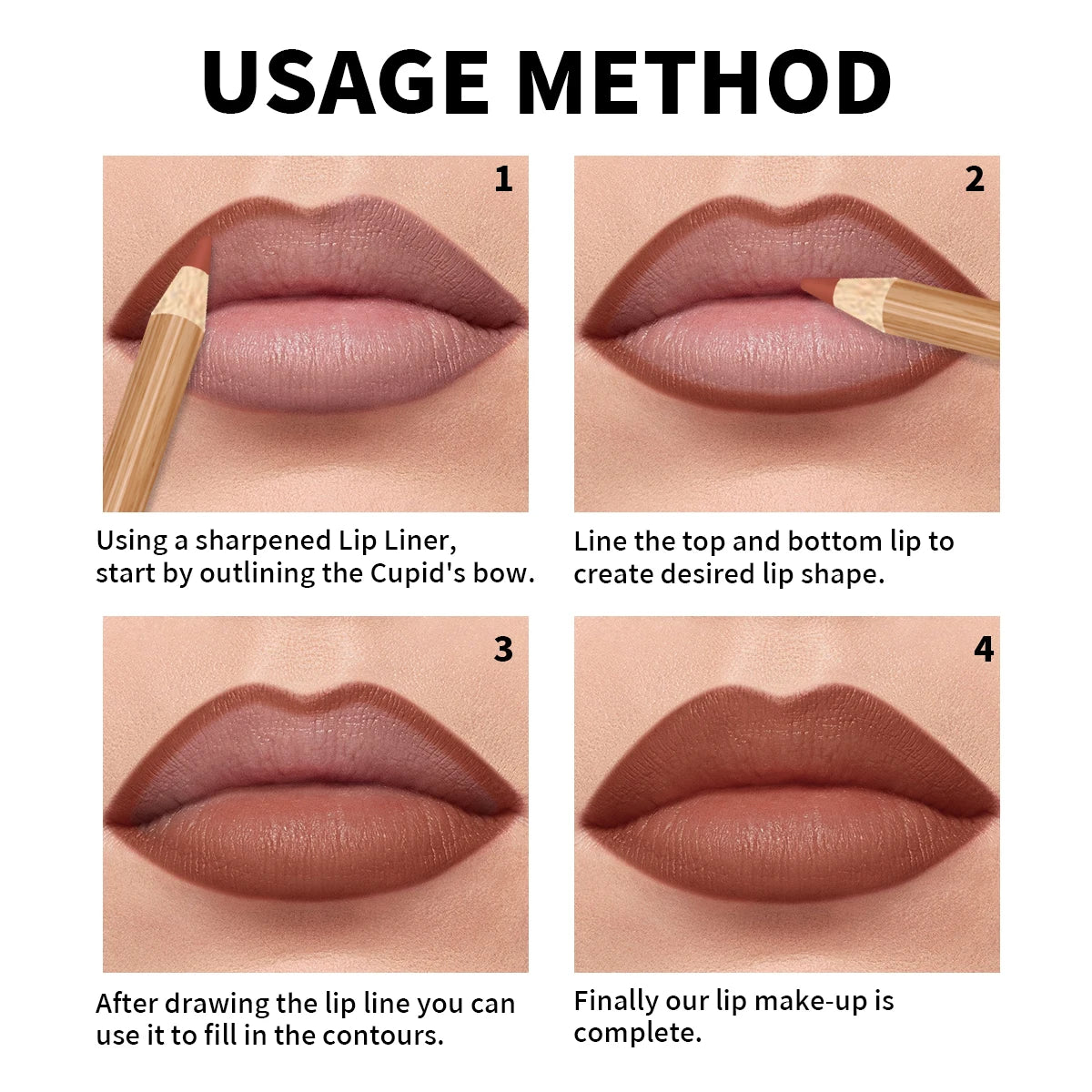 Kit com 12 Lápis de Contorno Labial Matte – Pigmentação Intensa, Fácil de Aplicar, À Prova d’Água e de Longa Duração | Maquiagem Labial Profissional