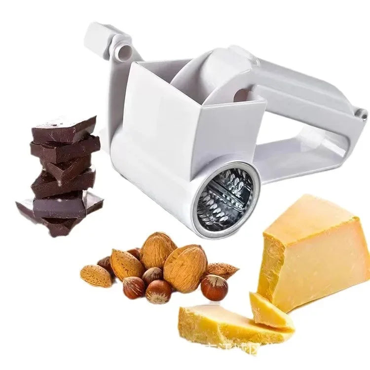 Ralador Queijo Rotativo Manual 3 em 1 - Ralador Multifuncional Aço Inox Manivela Cozinha Criativo
