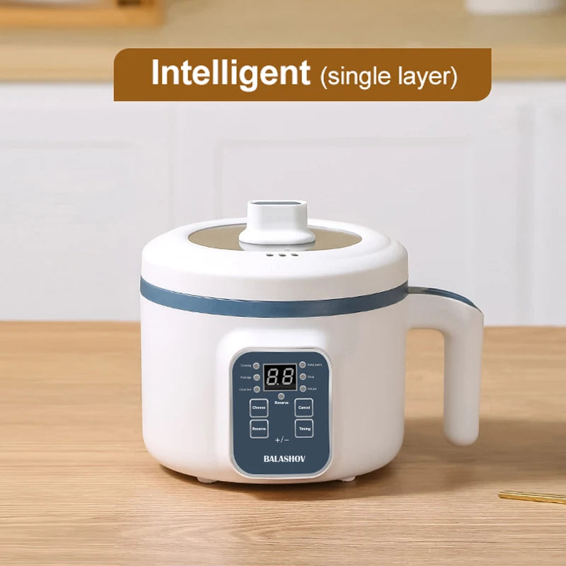 Panela de Arroz Elétrica 1,7L — Multicooker Antiaderente com Cesto a Vapor 220V