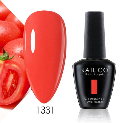 Verniz Gel NAILCO 15ml Série Vermelho Escuro – Cores Glitter UV Manicure Profissional Semi-Permanente