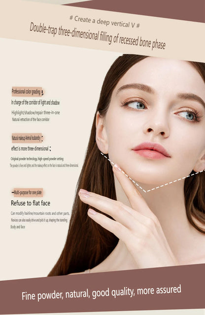Paleta Contorno 6 Cores - Iluminador e Sombra Nariz Acabamento Matte Profissional Escultura Facial