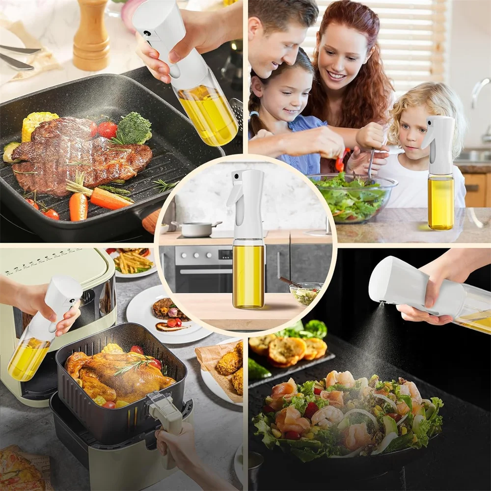 Spray de Óleo para Cozinha - Pulverizador Dispensador Azeite Reutilizável Grau Alimentar Vinagre