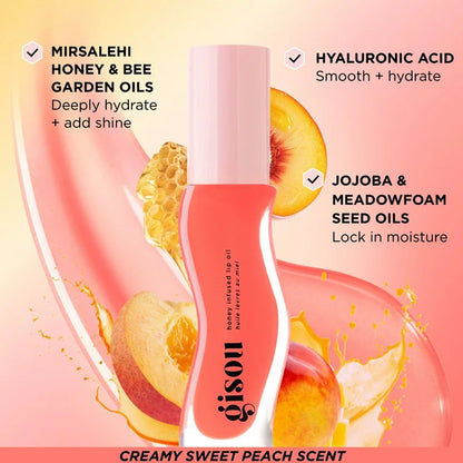 Gisou Lip Balm Óleo Labial Glazed Plum – Hidratação, Volume e Brilho para Lábios Perfeitos