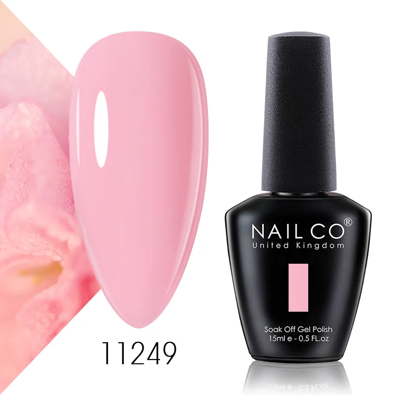 Verniz Gel NAILCO 15ml Série Vermelho Escuro – Cores Glitter UV Manicure Profissional Semi-Permanente