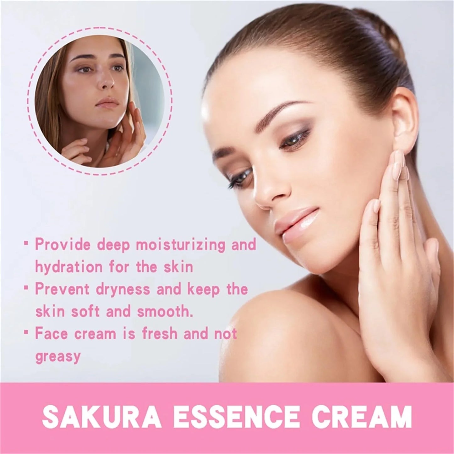 Creme de Essência de Sakura Japonês com Ácido Hialurónico | Hidratação e Luminosidade
