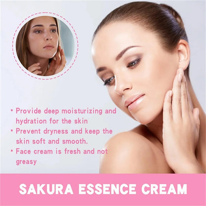 Creme de Essência de Sakura Japonês com Ácido Hialurónico | Hidratação e Luminosidade