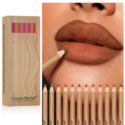 Kit com 12 Lápis de Contorno Labial Matte – Pigmentação Intensa, Fácil de Aplicar, À Prova d’Água e de Longa Duração | Maquiagem Labial Profissional