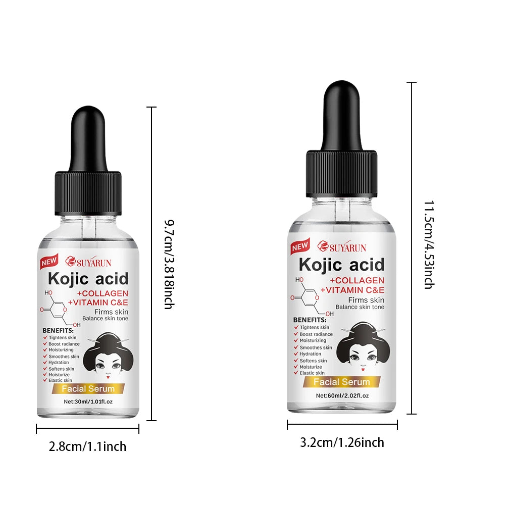 SUYARUN Sérum Facial Propolis + Vitamina E + Ácido Kójico | Iluminador, Anti-Idade e Anti-Manchas | 30ml / 60ml
