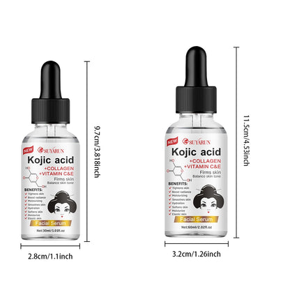 SUYARUN Sérum Facial Propolis + Vitamina E + Ácido Kójico | Iluminador, Anti-Idade e Anti-Manchas | 30ml / 60ml