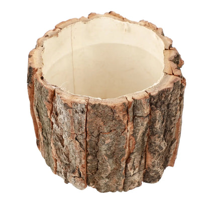 Cachepô de Madeira Casca Natural Rústico | Vaso Decorativo para Plantas