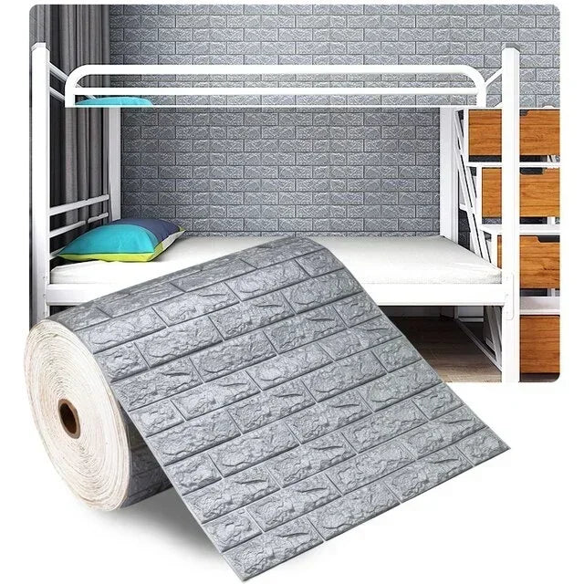 Papel de Parede 3D Autoadesivo Efeito Tijolo Antigo - 70cm x 1/5/10m Impermeável para Sala e Quarto