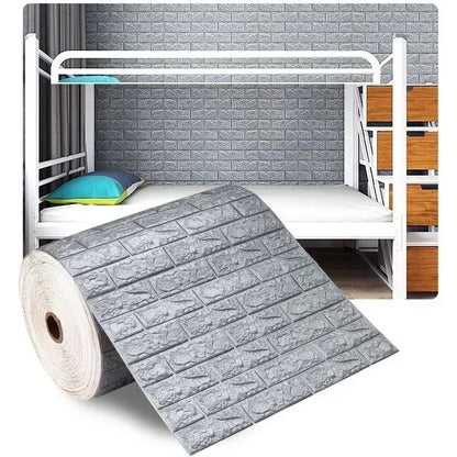 Papel de Parede 3D Autoadesivo Efeito Tijolo Antigo - 70cm x 1/5/10m Impermeável para Sala e Quarto