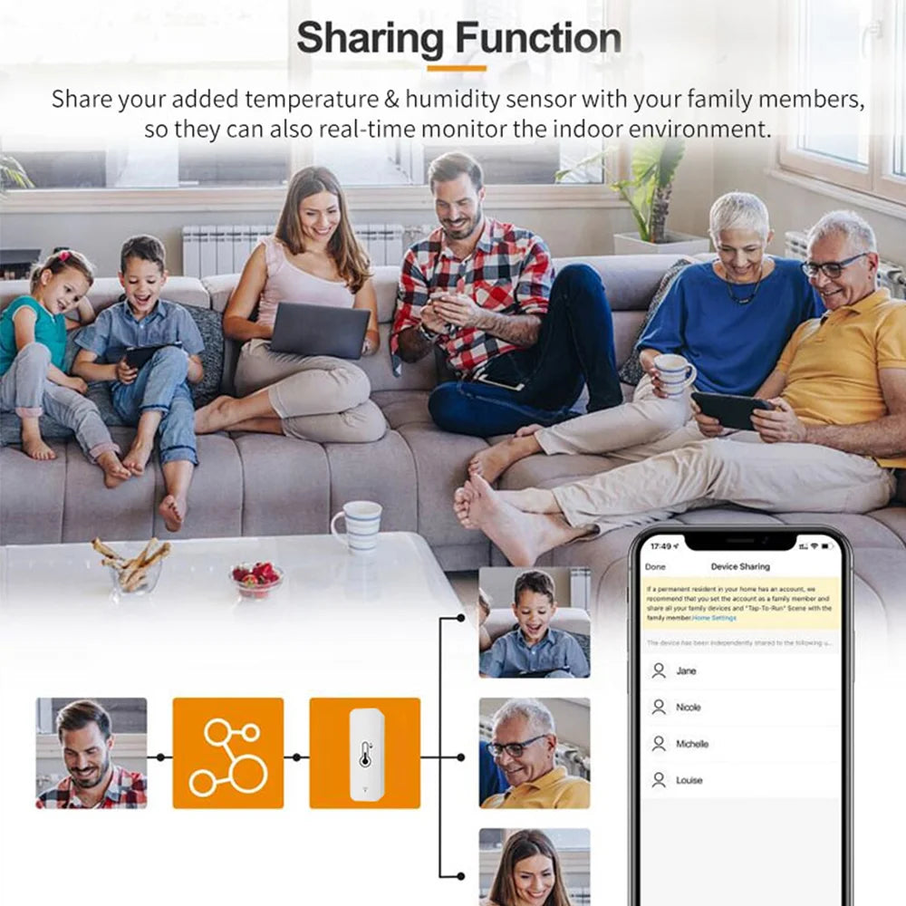 Sensor WiFi Temperatura e Humidade Inteligente | Tuya Smart