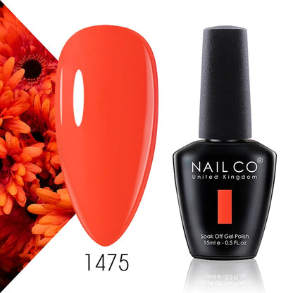 Verniz Gel NAILCO 15ml Série Vermelho Escuro – Cores Glitter UV Manicure Profissional Semi-Permanente