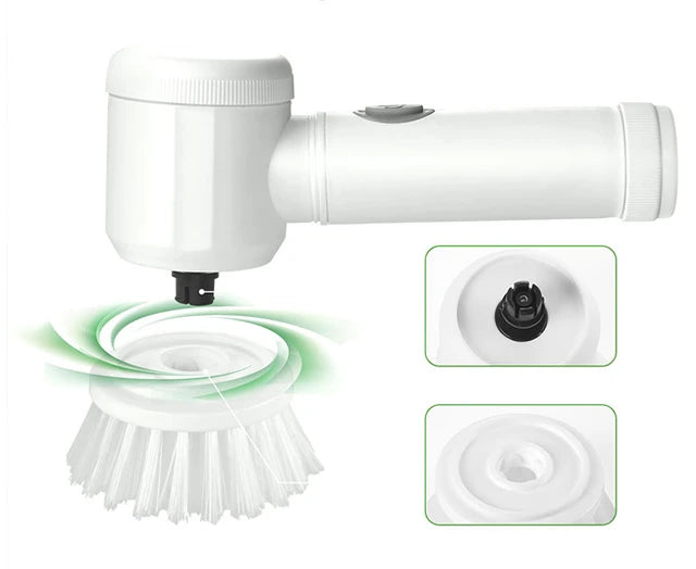 Escova Elétrica Limpeza 7-em-1 Sem Fios - 5000mAh IPX6 Extensível | Casa de Banho Cozinha