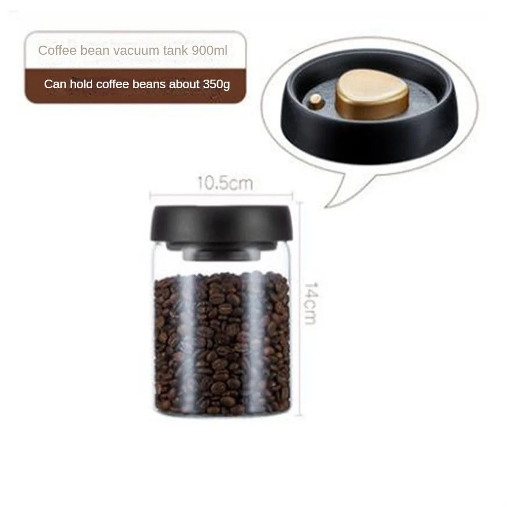 Frasco de Vidro Hermético para Café e Chá – Armazenamento a Vácuo Anti-Humidade | 1 Un.