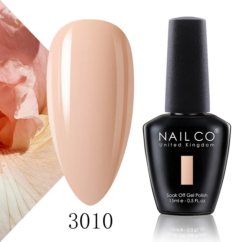 Verniz Gel NAILCO 15ml Série Vermelho Escuro – Cores Glitter UV Manicure Profissional Semi-Permanente