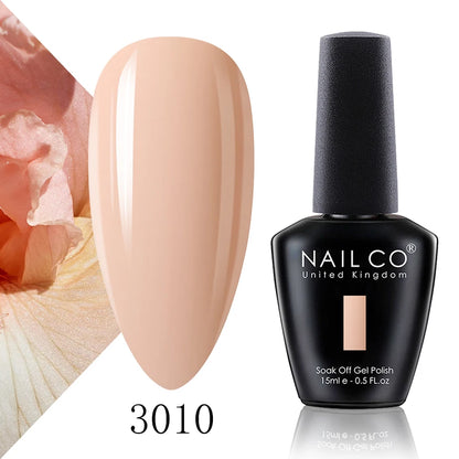 Verniz Gel NAILCO 15ml Série Vermelho Escuro – Cores Glitter UV Manicure Profissional Semi-Permanente