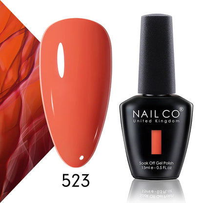 Verniz Gel NAILCO 15ml Série Vermelho Escuro – Cores Glitter UV Manicure Profissional Semi-Permanente