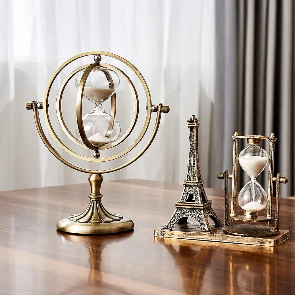 Ampulheta Decorativa Nórdica | Temporizador Retro 30/60 Min para Casa e Escritório