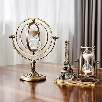 Ampulheta Decorativa Nórdica | Temporizador Retro 30/60 Min para Casa e Escritório