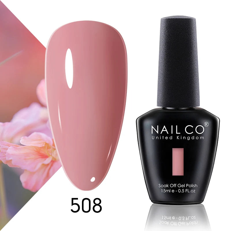 Verniz Gel NAILCO 15ml Série Vermelho Escuro – Cores Glitter UV Manicure Profissional Semi-Permanente