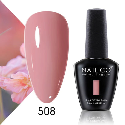 Verniz Gel NAILCO 15ml Série Vermelho Escuro – Cores Glitter UV Manicure Profissional Semi-Permanente