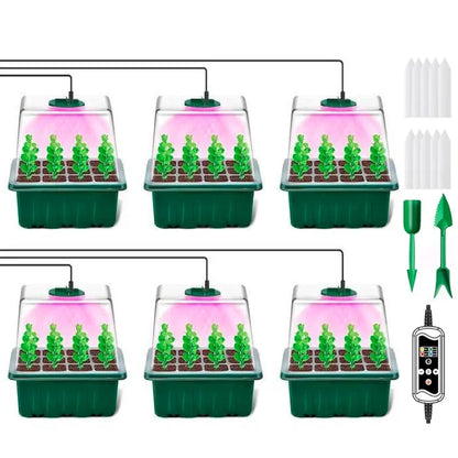 Kit Germinador com Luz LED Crescimento – Bandeja Sementes Regulagem Humidade e Ventilação | ZODOLAMP