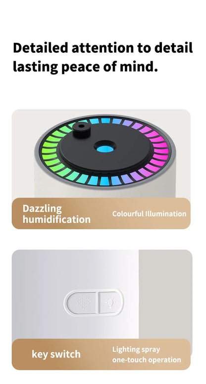 Difusor Aromas 150ml Efeito Chama - Humidificador Ultrassónico Comando Distância Desligamento Automático