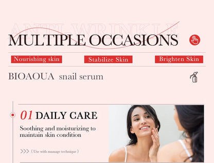 Conjunto BIOAQUA Caracol Anti-Idade | Sérum, Creme de Olhos e Hidratante Iluminador