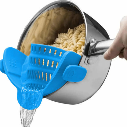 Coador Ajustável Clip-On em Aço Inox | Escorredor Universal para Panelas e Tigelas