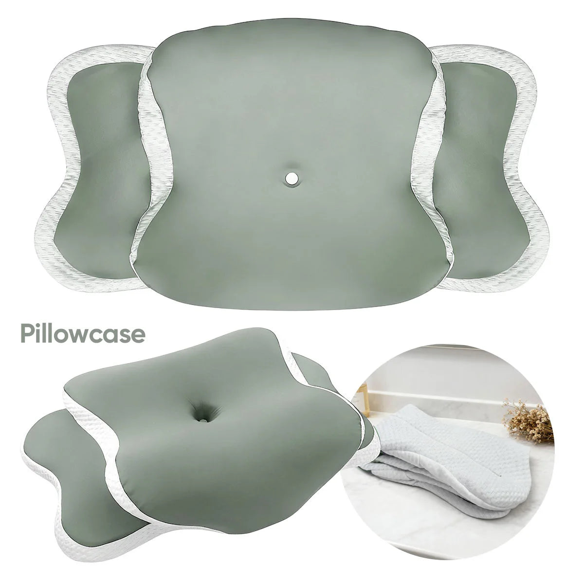 Fronha Cervical Memory Foam | Tecido Fresco e Confortável