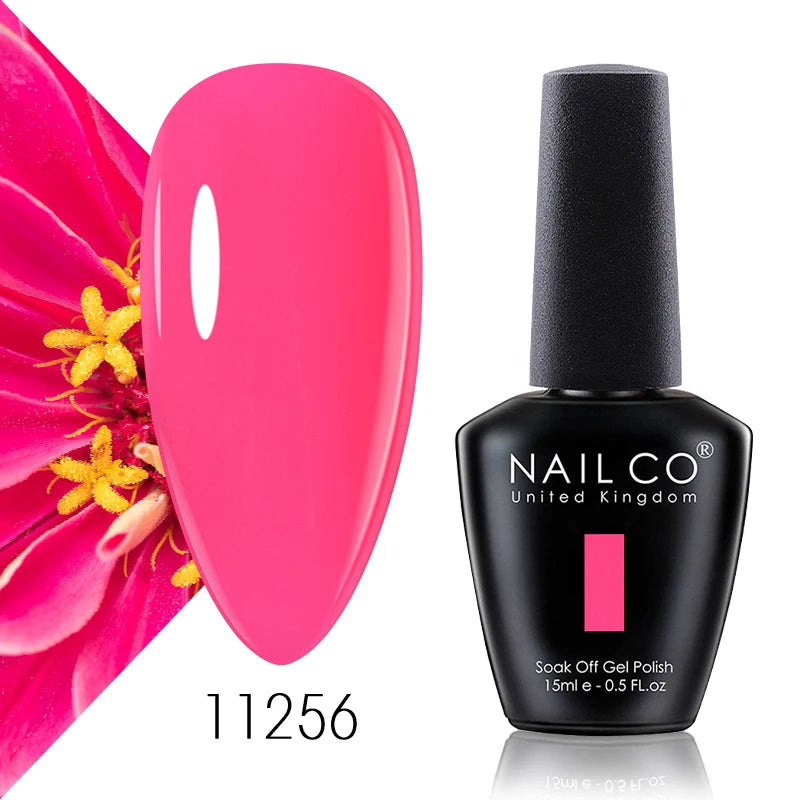 Verniz Gel NAILCO 15ml Série Vermelho Escuro – Cores Glitter UV Manicure Profissional Semi-Permanente