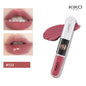KIKO Batom Duplo com Brilho Labial Espelhado - Hidratante Longa Duração Acabamento Luxuoso