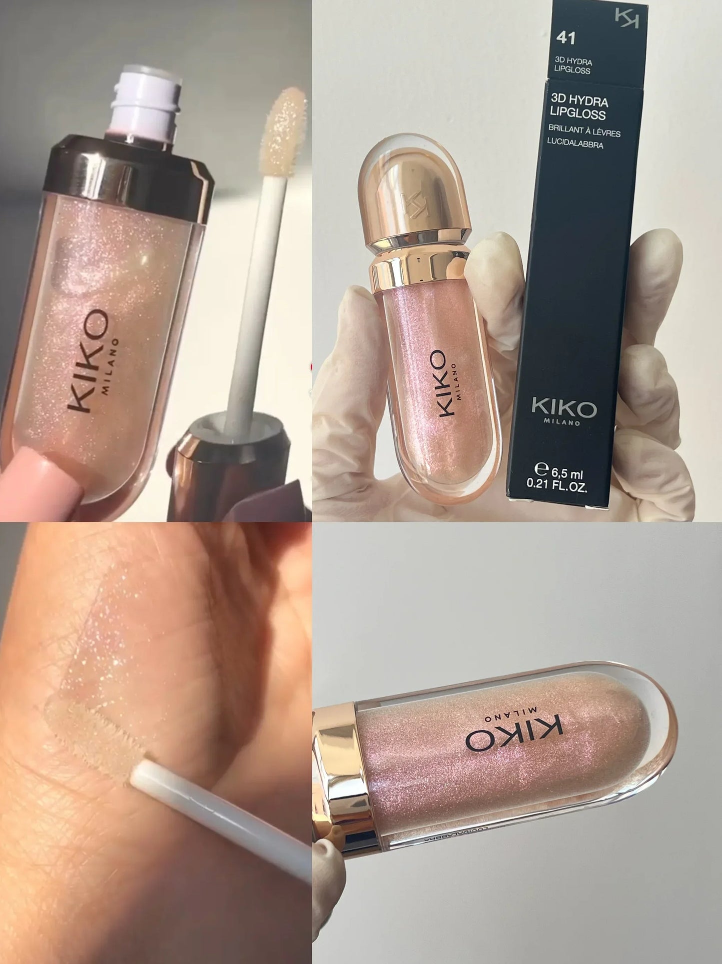 Gloss Labial KIKO 3D Hydra Espelho – Brilho Shimmer Hidratante Perolado Volumizador Não Transfere
